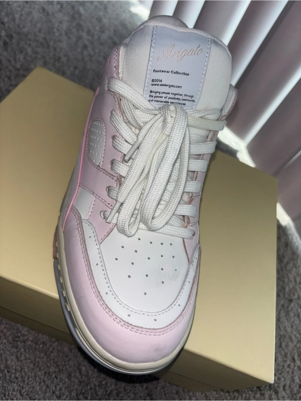 Axel Arigato Pink and White Chunky Low-Top Sneakers